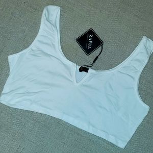 Zaful White Crop top size L
